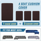 H.VERSAILTEX Sectional Couch Covers 4 Pieces Sofa Seat Cushion Covers L Shape - Image 8