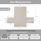 Beige Loveseat Covers for 2 Cushion Couch, Water-Repellent Quilted Covers for - Image 7