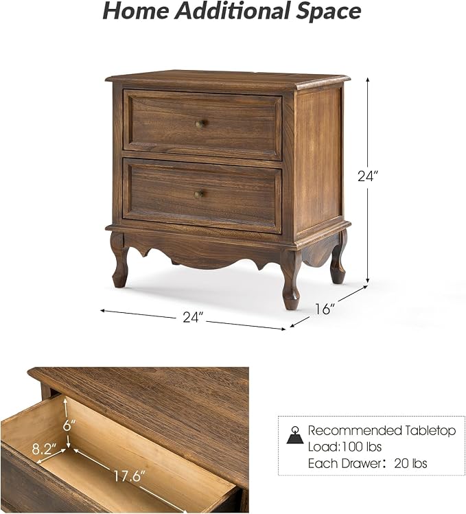 HULALA HOME Solid Wood End Table - Image 2