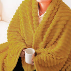 Mustard Yellow Fleece Throw Blanket 50”×60” - Image 3