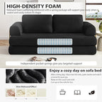 HANXIN 80 Inch Convertible Sleeper Sofa Bed, High Back Plush Corduroy Folding - Image 3