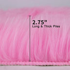 duduta Hot Pink Faux Fur Sheepskin Round Rug 4x4 ft, Fluffy Shag Circle Rug | - Image 2