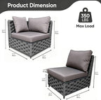 TWT Dark Gray 5-Piece Modular Outdoor Sofa, 5-Seater Free Combination Sectional - Image 2