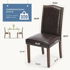 DUMOS Upholstered Dining Chairs，Set of 2 PU Leather Dining Room Kitchen Chair - Image 5