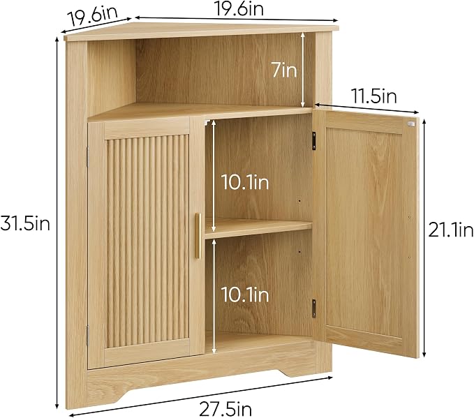 Smuxee Bathroom Corner Cabinet, Floor Corner Storage Cabinet - Image 2