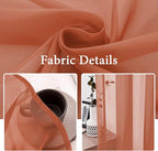 MIULEE Fall Burnt Orange Sheer Curtains 54 X 90 Inches, 2 Panels | Solid Color - Image 3