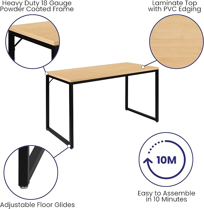 EMMA + OLIVER Industrial Modern Desk-47 L Commercial Grade Home Office - Image 4