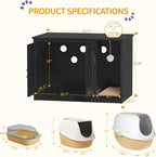 Hzuaneri Cat Litter Box Enclosure, Hidden Litter Box Cabinet Furniture - Image 7