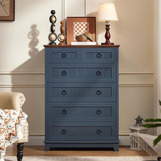 Joaxswe Farmhouse 6 Drawer Dresser - Image 11