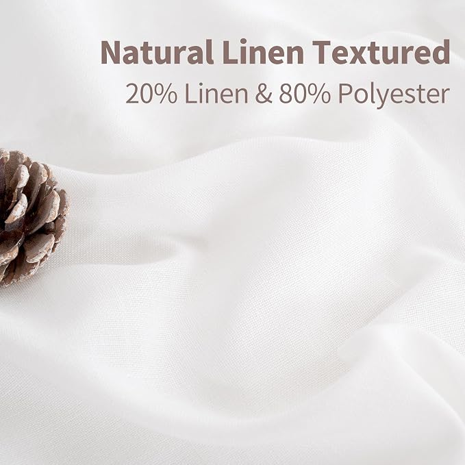 YoungsTex White Linen Sheer Curtains 80 Inches Length - Image 5