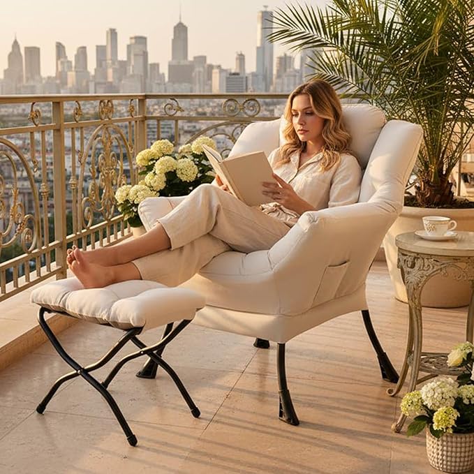 Tiita Modern Large Accent Lounge Lazy Chair, Leisure Sofa Reading Armchair - Image 3
