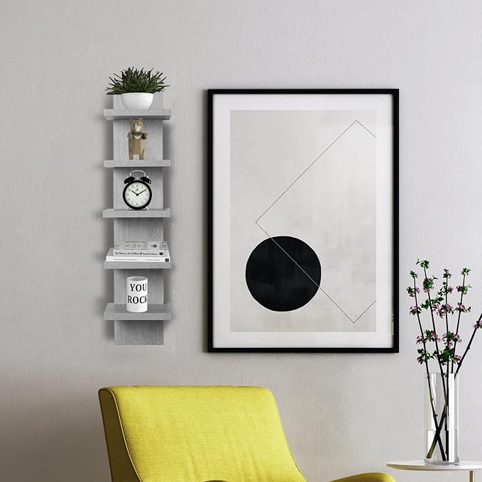 Homaterial 5 Tier Wall Shelf, Floaing Lack Shelf - Image 2
