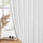 MIULEE White Linen Curtains Short 45 Inch Long 2 Panels - Image 4
