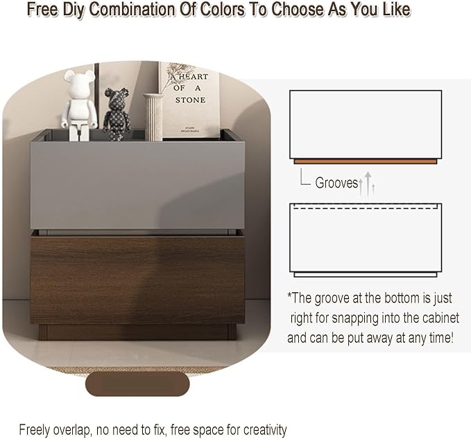 Bedside Table with Drawers DIY Simple Bedside Storage Cabinet Multifunctional - Image 6