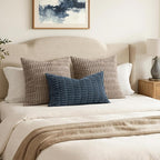 MIULEE Lumbar Corduroy Decorative Throw Pillow Covers 12x20 Blue Pack of 2 | - Image 4