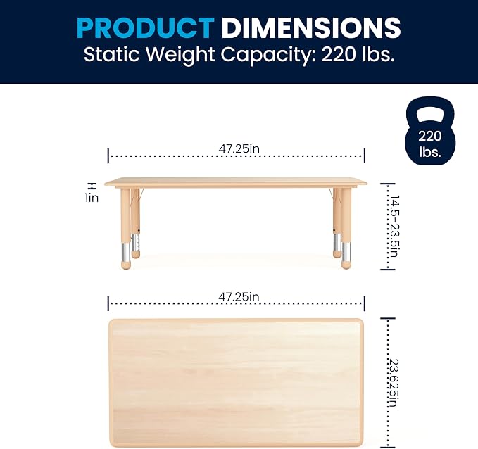 Flash Furniture Wren Adjustable Classroom Activity Table - Image 2