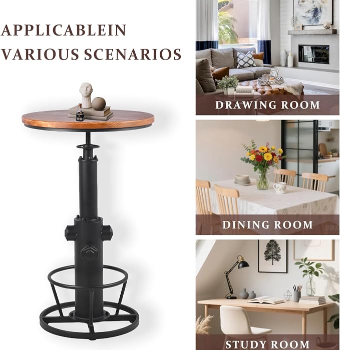Rustic Industrial 3 Piece Bar Table Set - Image 4