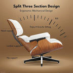 Top Grain Leather, Mid Century Chaise Lounge Chair and Ottoman, Reading Chair - Image 7