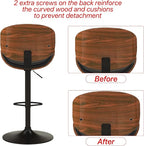 KCC Bar Stools Set of 4, Swivel Adjustable Height Barstools, PU Leather - Image 8