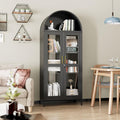73" Black Metal Arched Display Cabinet by JAORD