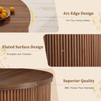 LYNCOHOME 31.5'' Fluted Flip Top Round Coffee Table - Image 5