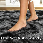 5x7 Tie-Dyed Dark Grey Fluffy Area Rug Non-Slip - Image 5