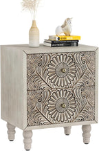 SUNBURY Nightstand w 2 Drawers, End Table Living Room Small Side Table by SUNBURY