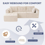 MAXYOYO Modular Sectional Sofa Couch, L Shaped Modern Cloud Couch - Image 6