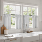 MIULEE 4-Panel Blackout Kitchen Window Curtain Panels 40"x45" Greyish White | by MIULEE