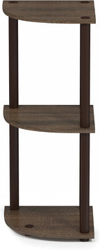 Furinno TURN-N-TUBE Corner Shelf, 3-Tier Corner Bookshelf, Display Storage - Image 4