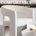 RIVOVA Modern Barrel Dining Chairs Set of 3, Velvet Upholstered Accent Side - Image 4