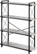 HCHQHS Bookshelf, 4-Tier Industrial Bookcase, Rustic Open Book Shelf, by HCHQHS