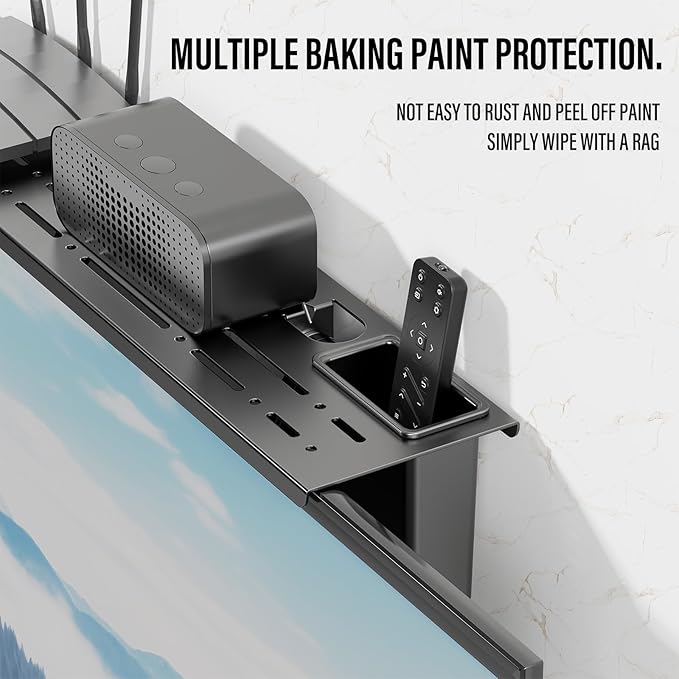 CABTE Adjustable Steel TV Top Shelf, Floating TV Stand, Universal Monitor Shelf - Image 3