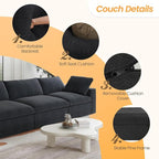 JACH V Shape Couch Sectional for Living Room, Modular Convertible Sofa - Image 3