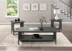 Classic Style Coffee Table and Two End Set Antique Gray Finish 3Pc Occasional by Unknown