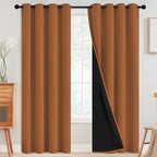 SimpleHome Orange 100% Blackout Curtains Room Darkening Living Room 96 Inch | by SimpleHome