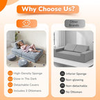 MeMoreCool Kids Play Couch, 8-Piece Modular Toddler Couch - Image 3