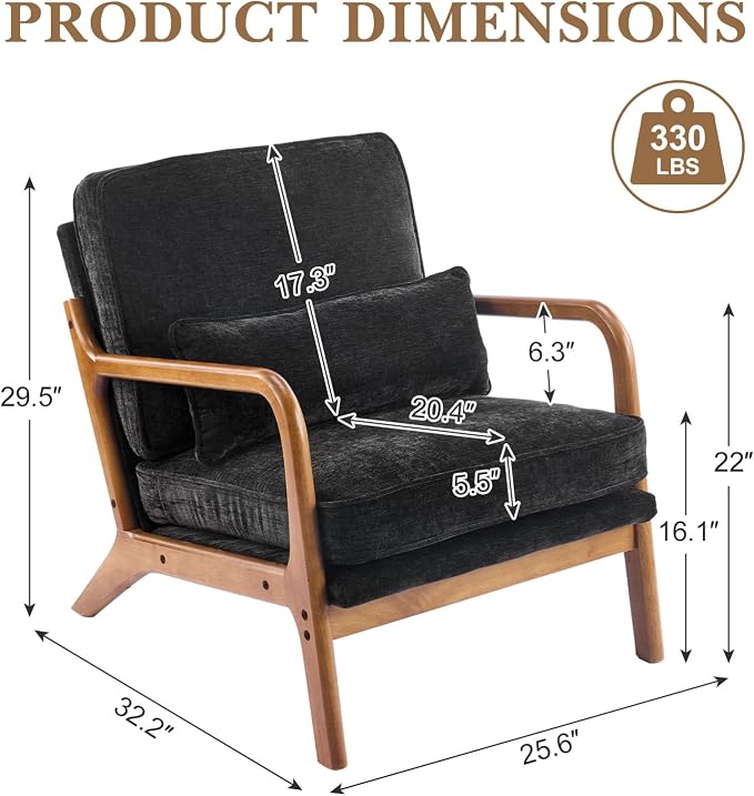 Karl home Mid Century Modern Accent Chair - Image 2
