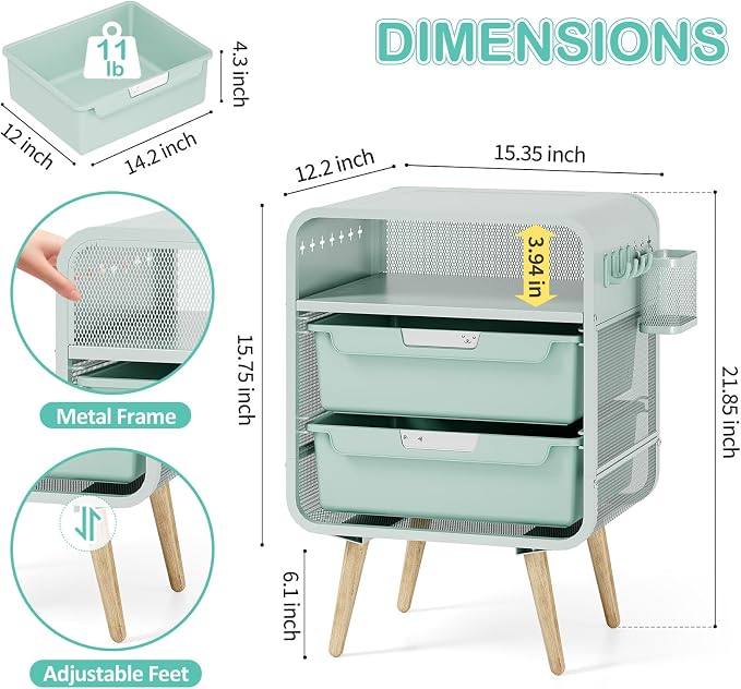 SYKIARIOL Kids Nightstand, Cute End Table - Image 3