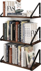 BAMEOS Floating Shelves Rustic Wood Wall Shelf, Small Bookshelf by BAMEOS