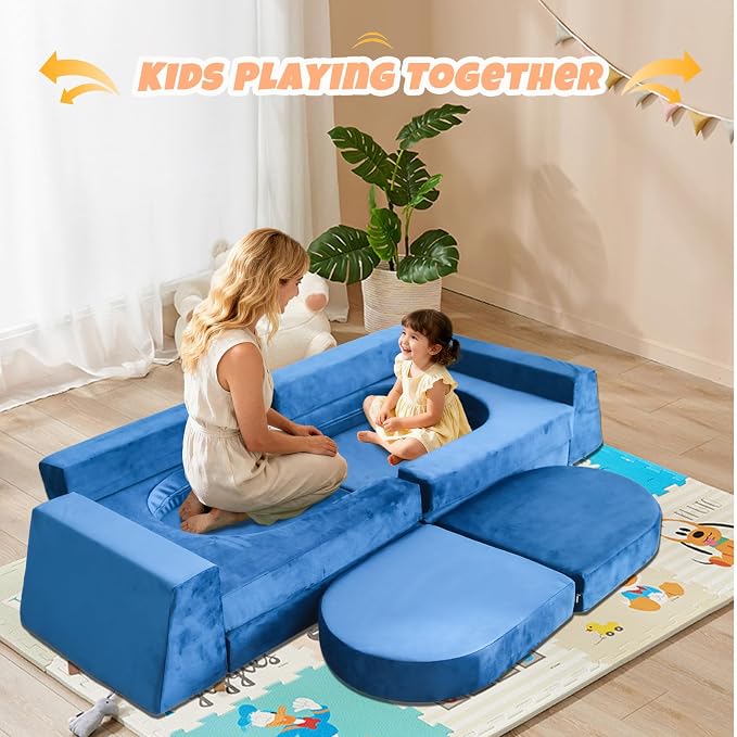 10 Pcs Modular Kids Play Sofa – Versatile Convertible Foam Cushion That Doubles - Image 2