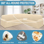 HDCAXKJ Corner Sectional Couch Covers Velvet Stretch L Shape Sofa Cover Soft - Image 5