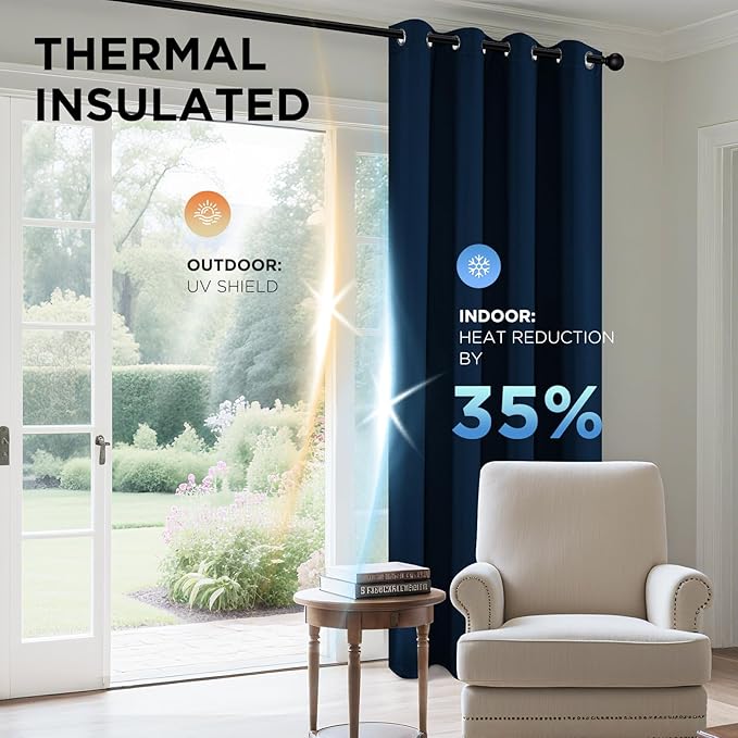 Joydeco Blackout Curtains 108 Inch Length 2 Panels Set, Thermal Insulated Long - Image 5
