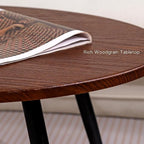2 Pcs Small Oval Coffee Table, 31.5" Retro Walnut Coffee Tables Nesting Tables - Image 9