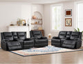 ANJ Premium Genuine Manual Reclining Sofa Set, Included Single Recliner Chair by ANJ