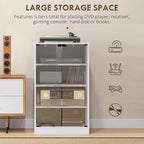 HOMCOM Media Cabinet, 4-Tier Stereo Cabinet - Image 5