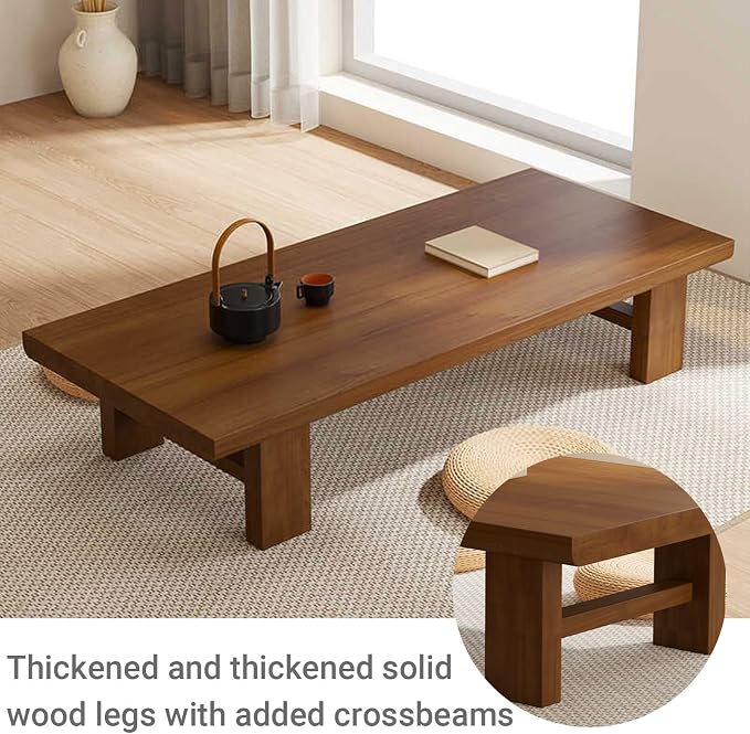 Japanese Modern Tatami Coffee Table, Solid Wood Tatami Tables, - Image 6