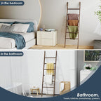 Acacia Wood 6-Tier Blanket Ladder, 5.7FT Blanket Quilt Towel Holder Rack - Image 5
