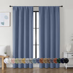 Simplebrand Ava Denim Blue Blackout Curtains by Simplebrand