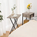 HOOBRO Folding TV Tray Tables, Industrial Snack Tables - Image 5